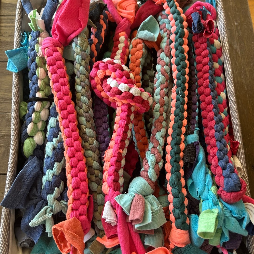 Durable dog toy made from recycled materials